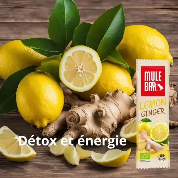 Barre céréales fruits bio & vegan Citron - Gingembre 40g Mulebar