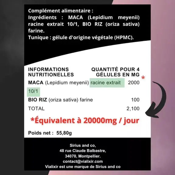 Maca noire Vialixir