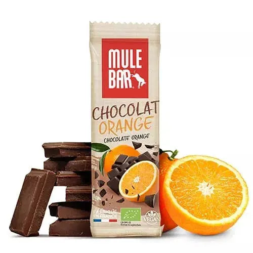 Barre céréales fruits bio & vegan Chocolat - Orange 40g Mulebar