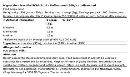 BCAA 2:1.1 500g My Protein