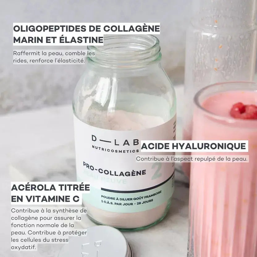 Pro-Collagène Peau Neuve - Raffermit et protège la peau - Compléments Alimentaires D-Lab Nutricosmetics