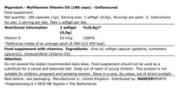 Vitamines D3 180 gélules My Protein