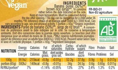 Compote énergétique aux fruits Bio - Banane Mulebar