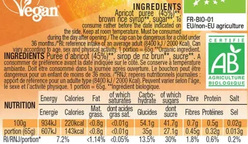 Compote énergétique aux fruits Bio - Abricot Mulebar