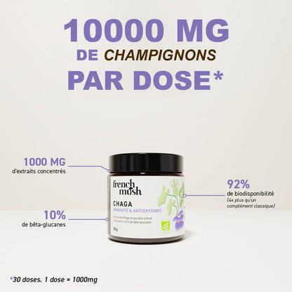 Poudre d'extraits de Chaga 30g