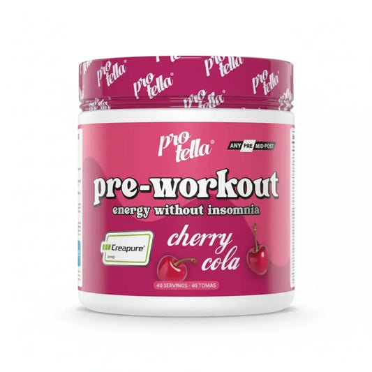 Protella Pre-Workout Cherry Cola fond blanc